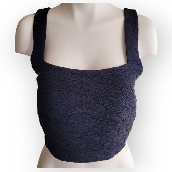 Good American Black Square Neck Crop Tank Top Size L NWT - Picture 7 of 16